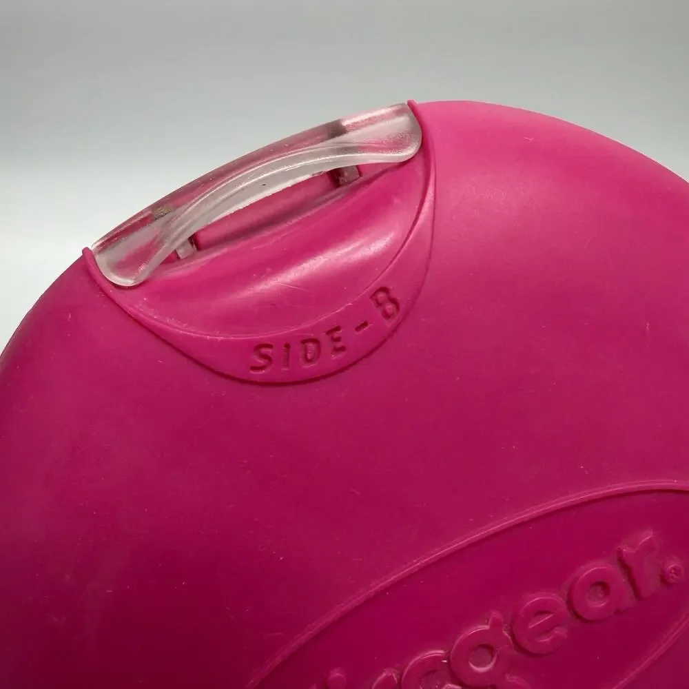 Vtg Discgear 22 CD DVD Disc Holder Carry Case Hard Clam Shell Pink Hanger